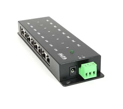 Alfa Network APOE08_Lite Inyector PoE Pasivo de 8 Puertos 10/100, No Incluye Fuente de Alimentación
