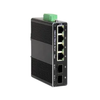 eRize ERZ-IS01G00402R-4075A - Switch Industrial No Gestionable, 6 Puertos (4x Gbps + 2x Uplink SFP Gbps), Temperatura de