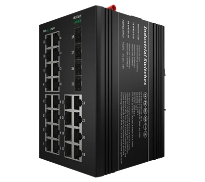 eRize ERZ-IS01G02404R-4075AP - Switch Industrial No Gestionable, 28 Puertos (24x Gbps PoE + 4x Uplink SFP Gbps)