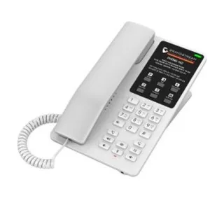 Grandstream GHP620 Teléfono SIP para hospitality blanco, 2 cuentas sip/lineas; altavoz HD en cada auricular; (sin fuente alimentación admite PoE)