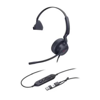 Yealink UH44 Mono UC / Teams USB-C/A Auricular monoaural con cable adaptador USB-C/A Teams