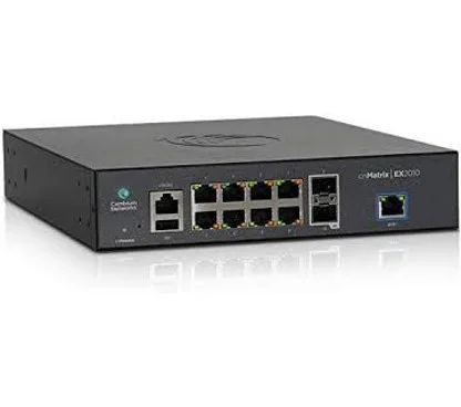 Cambium MX-EX2010xxA-E Intelligent Ethernet Switch, 8 x 1G and 2 SFP fiber ports, L2 & L3 functionality