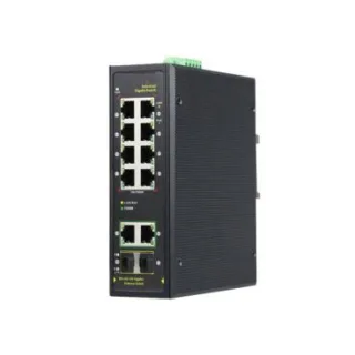 eRize ERZ-IS01G00822R-4080AP - Switch Industrial No Gestionable, 10 Puertos (8× Gbps PoE + 2x Uplink SFP Gbps), PoE+