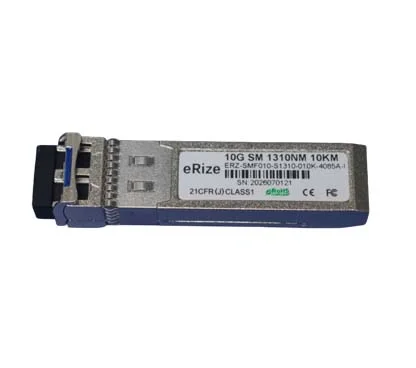 eRize ERZ-SMF010-S1310-010K-4085A-I - Módulo SFP Industrial 10G SFP+, Monomodo (SM), Conector LC, 10KM, 1310 nm, Temperatura
