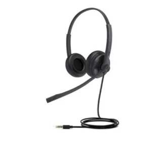 Yealink UHD342 conector de 3.5mm, micrófono con cancelación del ruido, protección auditiva y almohadillas de cuero.