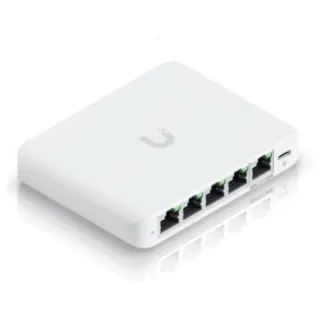 Ubiquiti USW-FLEX-2.5G-5 Switch compacto de 5x 2,5 GbE (1 con entrada PoE para alimentación) que puede alimentarse con PoE o