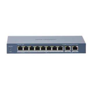 Hikvision DS-3E0310HP-E(C) Switch PoE de 8 puertos de cobre 10/100 (8 puertos PoE+ Extendido 250m) + 2 puertos 10/100/1000