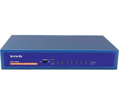 Tenda TEG1008D Switch No Gestionable, 8 Puertos Gbps, Escritorio, Carcasa de Metal