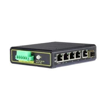 eRize ERZ-IS01G00411R-4080AP - Switch Industrial No Gestionable, 6 Puertos (4× Gbps PoE + Gbps + SFP Gbps), Puertos PoE+