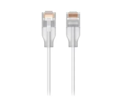 Ubiquiti UACC-CABLE-PATCH-EL-0.15M-W Cable de conexión nanodelgado (diámetro 2,5mm) con conector RJ45 translúcido para