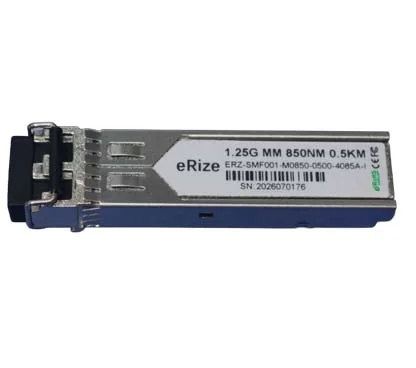 eRize ERZ-SMF001-M0850-0500-4085A-I - Módulo SFP Industrial 1.25G, Multimodo (MM), Conector LC, 500M, 850 nm, Temperatura de