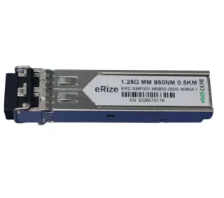eRize ERZ-SMF001-M0850-0500-4085A-I - Módulo SFP Industrial 1.25G, Multimodo (MM), Conector LC, 500M, 850 nm, Temperatura de