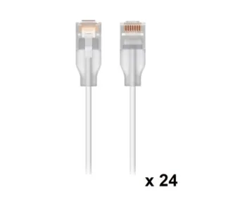 Ubiquiti UACC-CABLE-PATCH-EL-0.15M-W-24 Pack de 24 uds de cable de conexión nanodelgado (diámetro 2,5mm) con conector RJ45