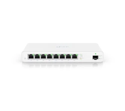 Ubiquiti UISP-R Router PoE Gigabit para aplicaciones MicroPoP con 8 puertos RJ45 GbE con PoE pasivo de 27V que soportan