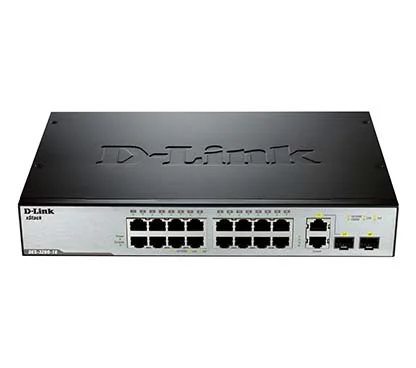 D-Link DES-3200-18 Metro Ethernet xStack 16-port 10/100Mbps Layer 2 Managed Switch + 2-port Combo 1000BaseT/SFP - 16-Port