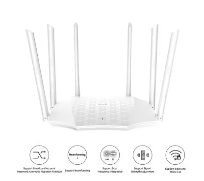Tenda AC21 Router Neutro WiFi AC2100 Mbps Doble Banda, 1x WAN y 3x LAN Gbps