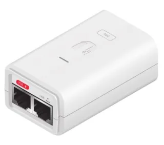Ubiquiti POE-24-30W-G-WH Inyector PoE Gigabit, potencia 30W, tensión de salida de 24V y 1,25A. Color blanco.