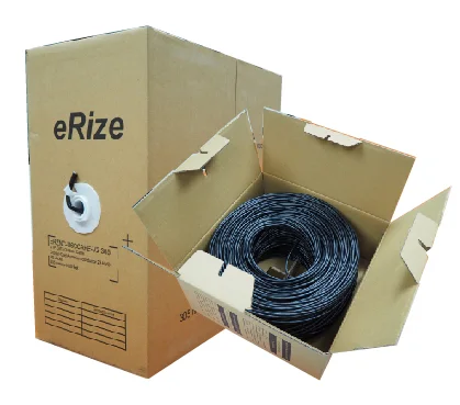 eRize ERZNC-U6CCAPE-V2-305 Cable de Red UTP CAT6 para Exterior Económico Negro (305m EN CAJA)