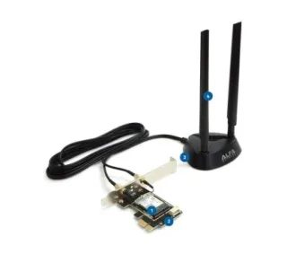 Alfa Network AIT-AX210-EX - Tarjeta Wireles PCI-Express, WiFi 6, 802.11ax Tribanda (6E/5/2,4 Ghz), Bluetooth 5.2, Antena 5