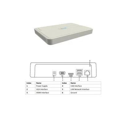 HILOOK NVR-108H-D - Grabador IP de Sobremesa, 8 Canales hasta 4MP, Capacidad para 1 HDD de 6TB (no incl.), Compresión Smart