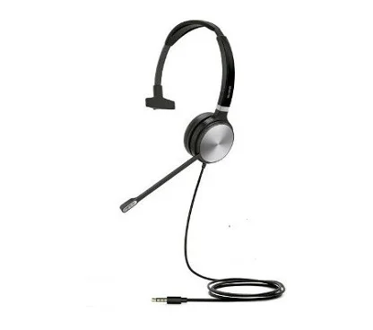 Yealink UHM361 Auricular monoaural con conector de 3.5mm, micrófono con cancelación del ruido y almohadillas de cuero.
