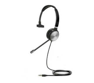 Yealink UHM361 Auricular monoaural con conector de 3.5mm, micrófono con cancelación del ruido y almohadillas de cuero.