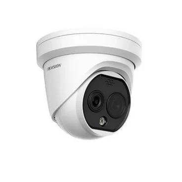 Hikvision DS-2TD1228T-2/QA(B) - Cámara IP Termica Formato Turret, Resistente a Intemperie, Resolución Óptica 25fps
