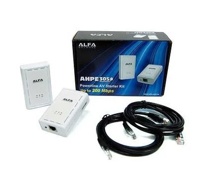 Alfa Network AHPE305 STARTER KIT Pack de 2 unidades de 200Mbps AV HomePlug