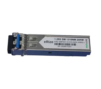 eRize ERZ-SMF001-S1310-020K-4085A-I - Módulo SFP Industrial SFP 1,25G, Monomodo (SM), Conector LC, 20KM, 1310 nm, Temperatura