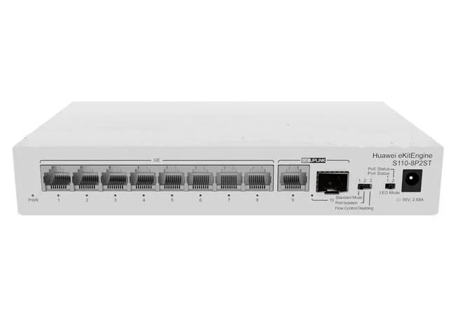 Huawei S110-8T2ST Switch 8x BASE-T 10/100/1000 y puerto combo (GE SFP o 1xBASE-T 10/100/1000)