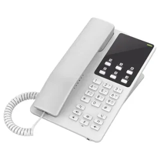 Grandstream GHP620W Teléfono SIP Wifi doble banda para hospitality blanco, 2 cuentas sip/lineas; altavoz HD en cada auricular; 1
