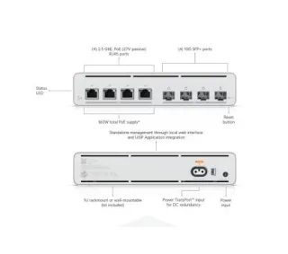 Ubiquiti UISP-S-PLUS Switch PoE 4xRJ45 2,5GbE con PoE pasivo 27V y 4x10G SFP