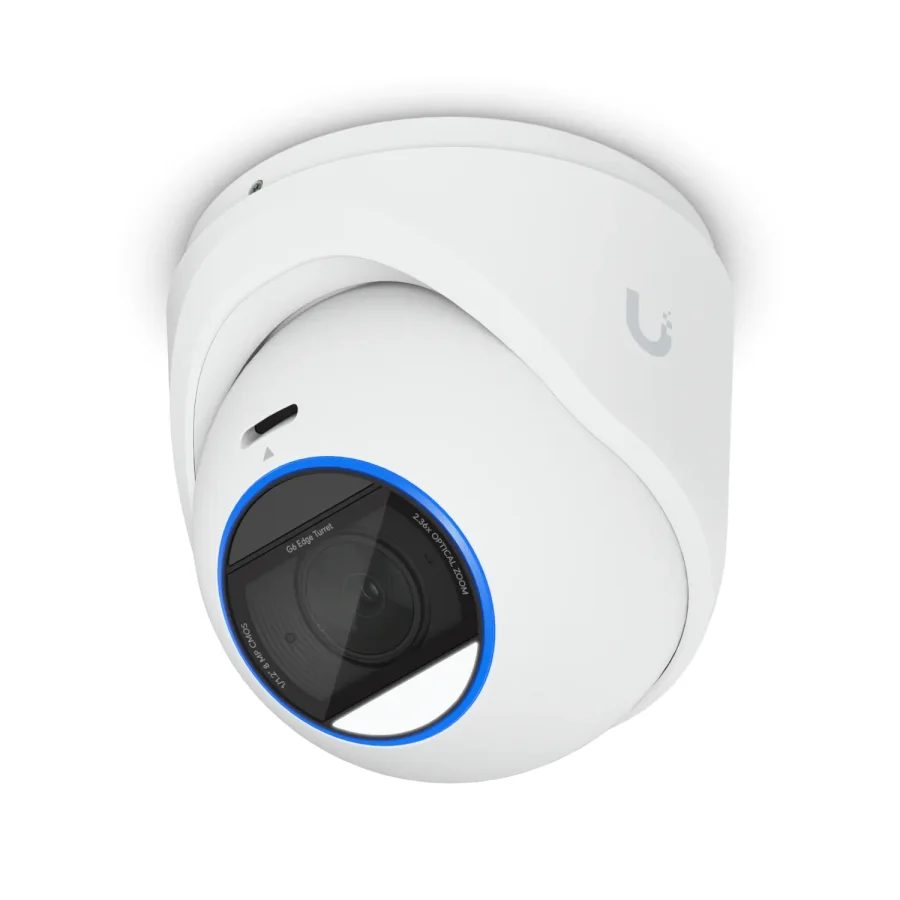Ubiquiti UVC-G6-Edge-Turret Cámara de seguridad 4K exterior con visión nocturna 40 m, zoom óptico 2.36x, reconocimiento