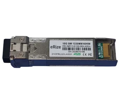 eRize ERZ-SMF010-B1330-060K-4085A-I - Módulo SFP Industrial 10G SFP+ BiDi, Monomodo (SM), Conector LC, 60KM, RX 1270 nm TX