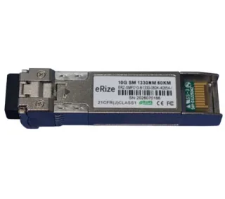 eRize ERZ-SMF010-B1330-060K-4085A-I - Módulo SFP Industrial 10G SFP+ BiDi, Monomodo (SM), Conector LC, 60KM, RX 1270 nm TX