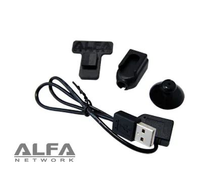 Alfa Network USB Cable set (Dongle Clip Set) Dongle Clip: Clip, Holder, Suction Cup, 46cm USB Type A male to USB Type A