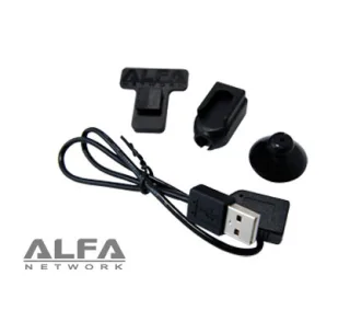 Alfa Network USB Cable set (Dongle Clip Set) Dongle Clip: Clip, Holder, Suction Cup, 46cm USB Type A male to USB Type A