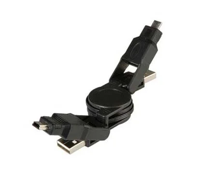 Value 11.99.8817 CABLE USB 2.0 0,7 M, 4 EN 1, CONECTORES A M/ MINI USB 5 PIN - A M/ MICRO USB M RETRACTIL