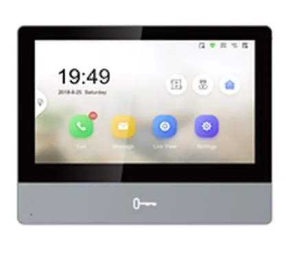Hikvision - Control de Accesos DS-KH8350-WTE1/EU Red dot award 2017 winner, 7inch Touch-Screen Indoor Station, Metal panel