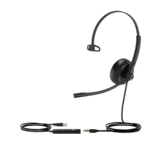 Yealink UH34 SE Mono UC / TEAMS Auriculares monoaurales con conexión mini jack 3,5mm y cable adaptador USB-A YHC20T SE