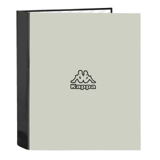 Safta Kappa Grey Carpeta con 4 Anillas 40mm - Tapas Duras Forradas - Formato Folio - 270x60x330mm - Color Negro y Gris