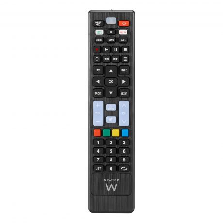 Ewent EW1577 Mando Universal para Lg, Samsung, Sony, Hisense y TCL - Preconfigurado - Botones NetTV y Smart Video - Color Negro