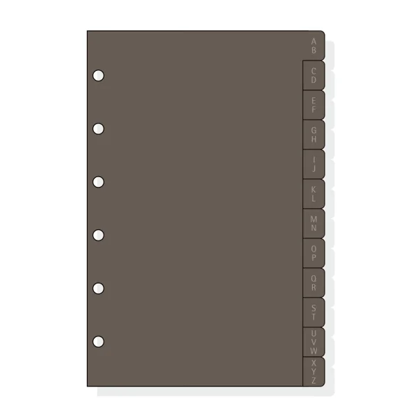 Finocam C361 Indice Alfabetico para Agendas Classic - 12 Solapas - Formato 603 - 86x127x3mm - PVC - Color Marron