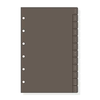 Finocam C361 Indice Alfabetico para Agendas Classic - 12 Solapas - Formato 603 - 86x127x3mm - PVC - Color Marron