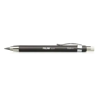 Milan Portaminas Profesional con Afilaminas - Mina 5.2mm - Alta Calidad - Diseño y Funcionalidad - Color Negro · Pack de 6 uds.