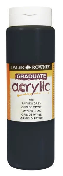 Daler Rowney Graduate Pintura Acrilica - Botella de Plastico - 500ml - Color Gris de Payne
