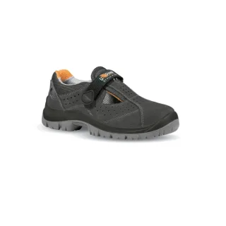 Upower Fairy Calzado de Seguridad Bajos - Talla 35 - Empeine en Gamuza Perforado, Puntal en Acero, Suela Antideslizante PU/PU, Clase de Proteccion S1 FO SR - Color Gris Oscuro