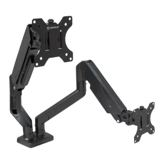 Unykach UK1479 Soporte de Mesa con Brazo Articulado para 2 Monitores de 13"-32" - Giratorio, Resorte de Gas - Gestion de Cables - Peso Max 10kg - VESA 100x100mm