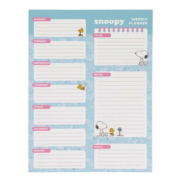 Safta Snoopy Planificador Semanal - 50 Paginas - 100 g/m2 - 19x25.5cm - Colores Surtidos