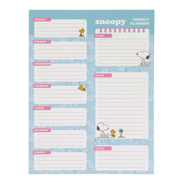 Safta Snoopy Planificador Semanal - 50 Paginas - 100 g/m2 - 19x25.5cm - Colores Surtidos